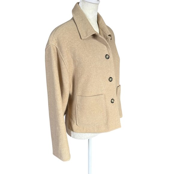Jax Country fully lined long sleeve collared button down beige blazer jacket - Picture 3 of 8